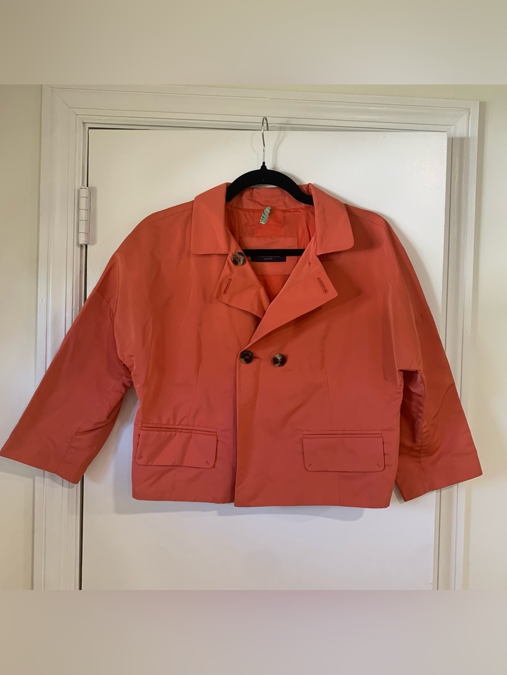 Piazza Sempione Luxury Made Italian Cropped Coat Gathered Back Size 42 or 6
